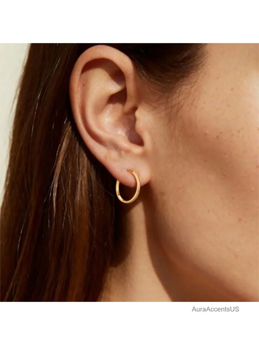 14K Gold Hoop Earrings Hypoallergenic Lightweight Huggie Hoops for Women